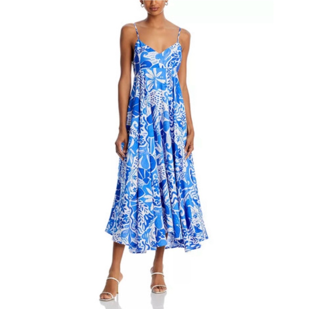 Aqua V Neck Midi Dress - Exclusive